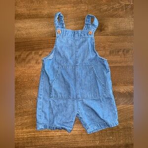 Zara Kids Blue Denim Overalls with Button Accents